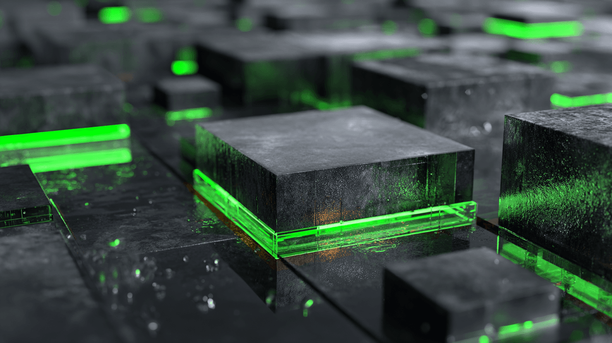 Dark atmospheric hero background with green lighting